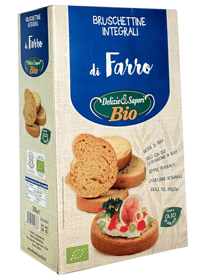 Wholemeal Spelt Bruschettine - pack. gr. 200 for wholesale by DEĹIZIE & SAPORI BIO SRLS