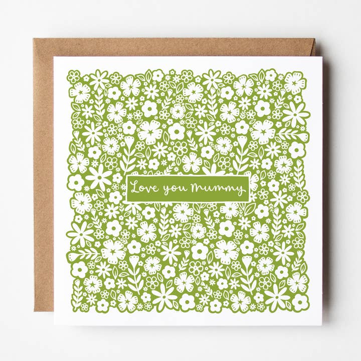 Hälsningskort | Älskar dig, mamma | Mors dag | handtryckt för wholesale av Once upon a Dandelion
