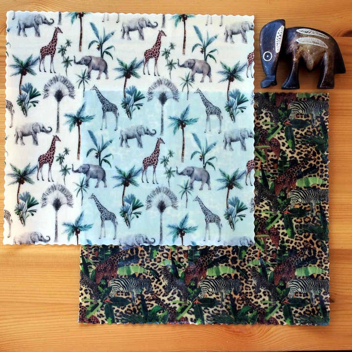 Het Veggie Pakket: 2 Medium Wraps - Wildlife. Zonder verpakking voor wholesale door L' Abeille qui emballe