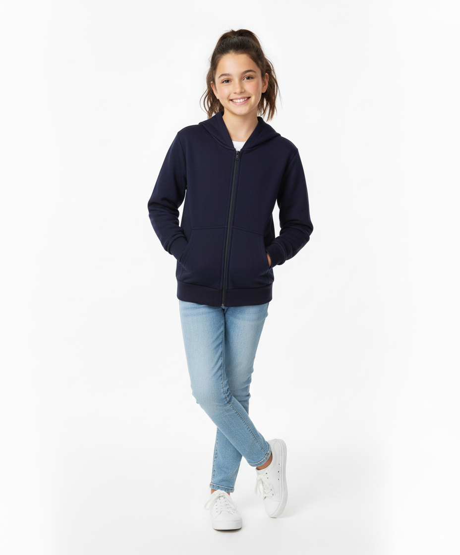 Unik Uniform Hoodie Zipper Jacket Navy for wholesale on Faire5