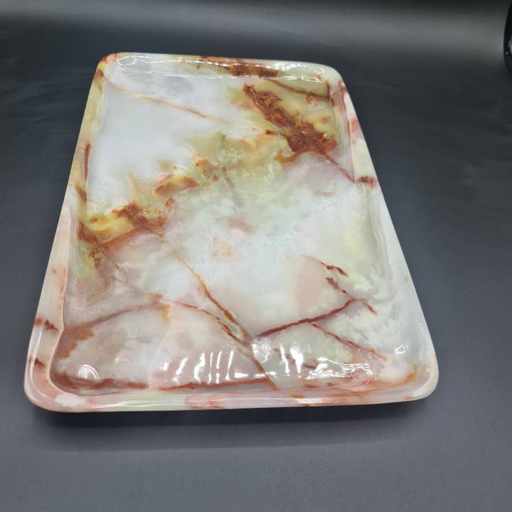 Gemstone Gifts Ltd. - Wholesale Decorative Tray - Onyx Crystal Tray 8in x 12in3