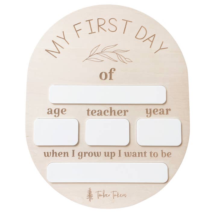 Timber Tinkers - Wholesale Teacher/Back-to-School Card - Oval First Day of School Board