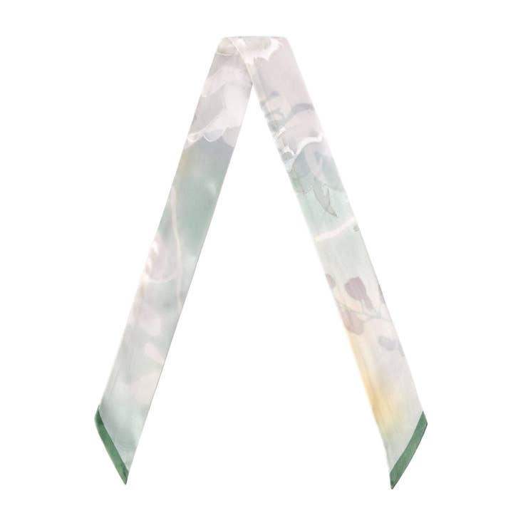 ASYII – wholesale Scarf – Women's – Printed Floral Devore Silk Twilly0