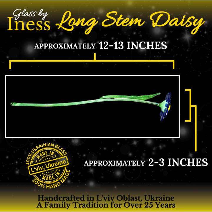 Glass by Iness - Wholesale Artificial Flowers - White Glass Daisy - Handcrafted Long Stem Flower4