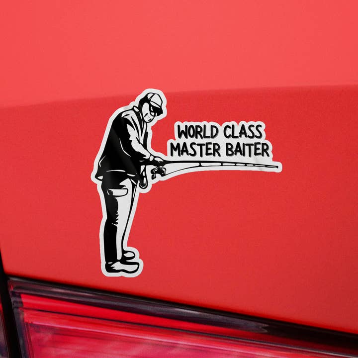 Sticker Bull - Wholesale Sticker - World Class Master Baiter Fishing Guy Meme Sticker3