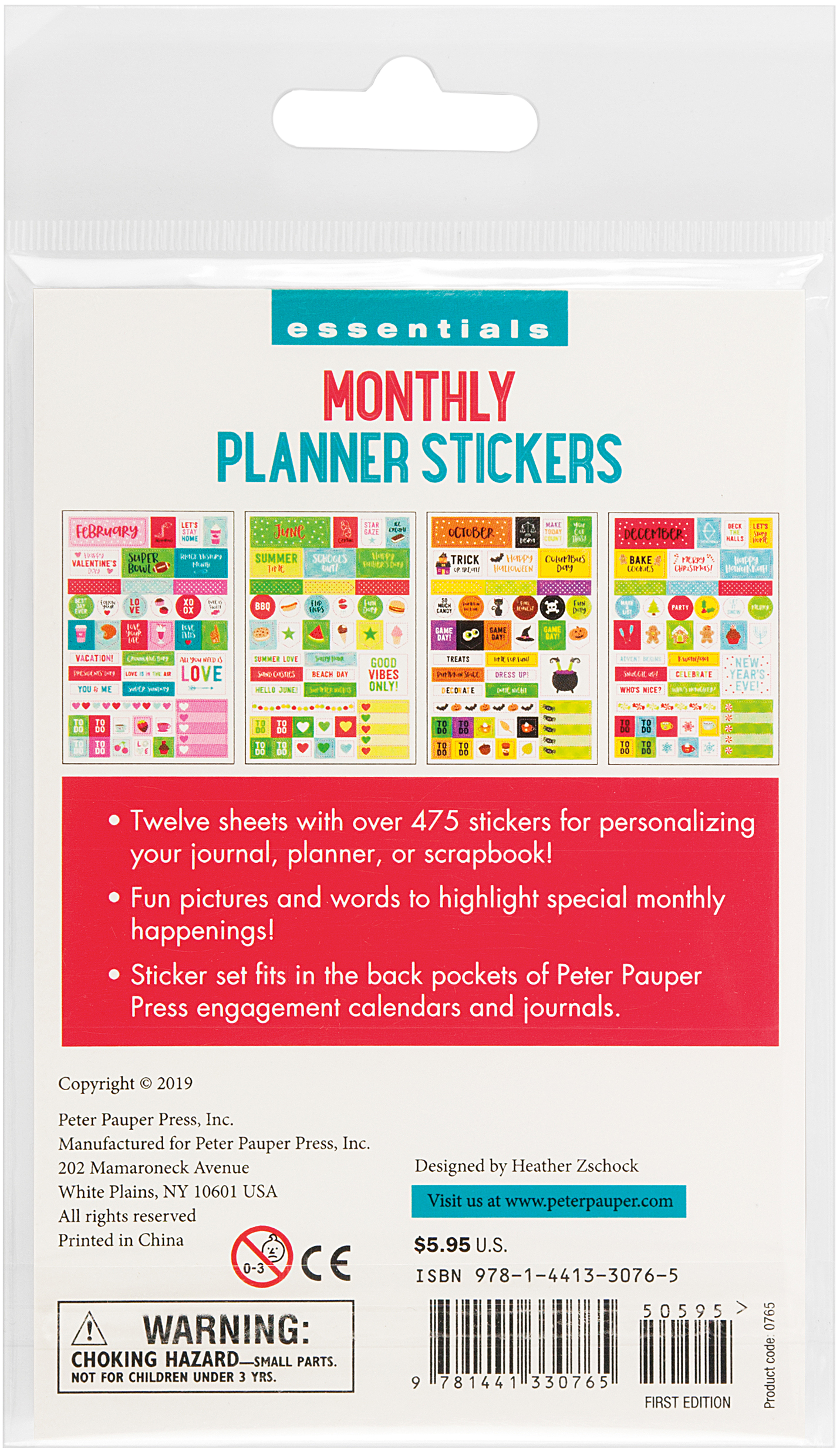 Peter Pauper Press - Wholesale Sticker - Essentials Month By Month Planner Stickers13