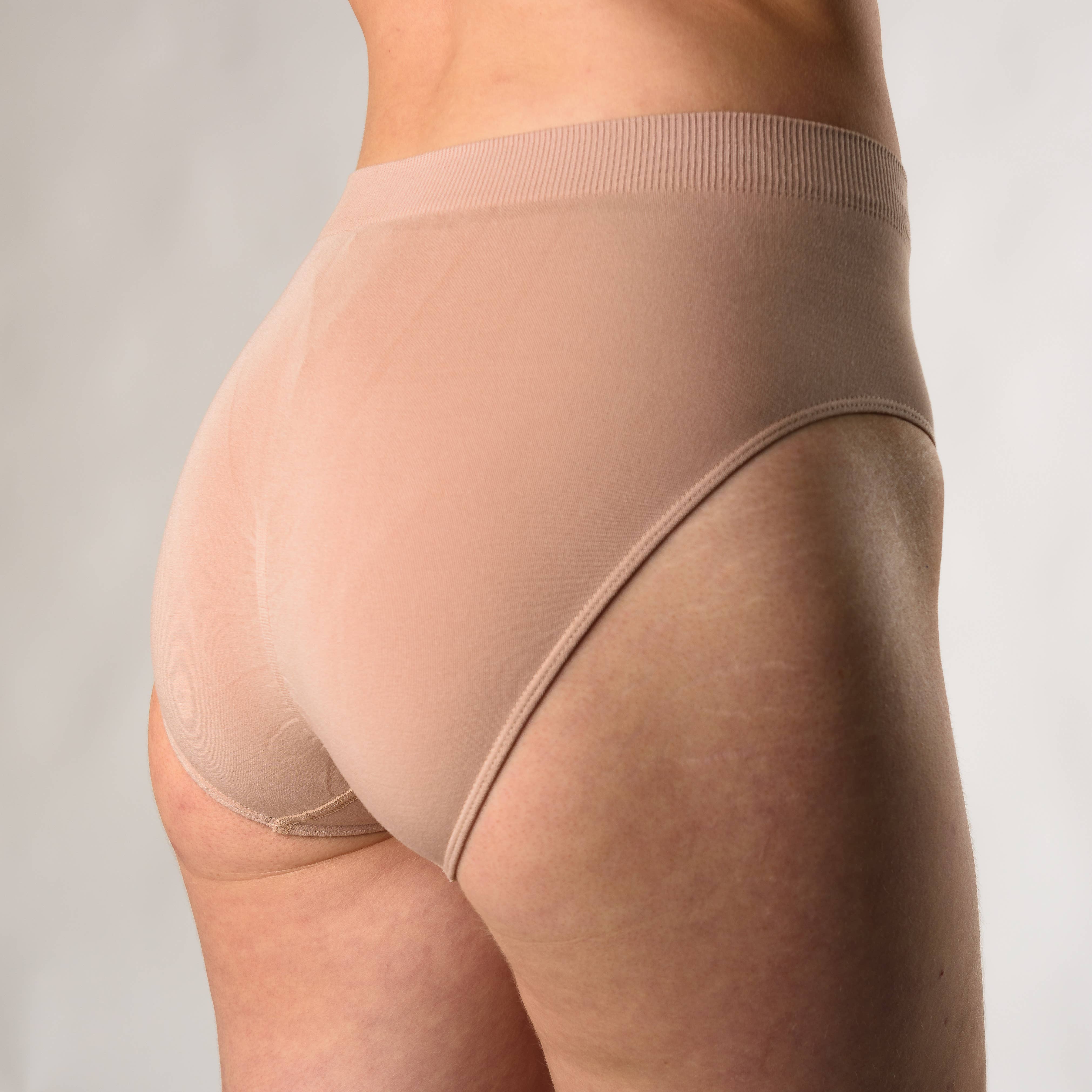 2 Pc/Pk Full Brief High Waisted Bamboo Underwear - Beige for wholesale on Faire2