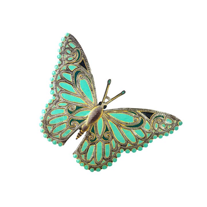 Orilien Papillon - Turquoise pour la vente par Haiti Fair Trade- Papillon Marketplace