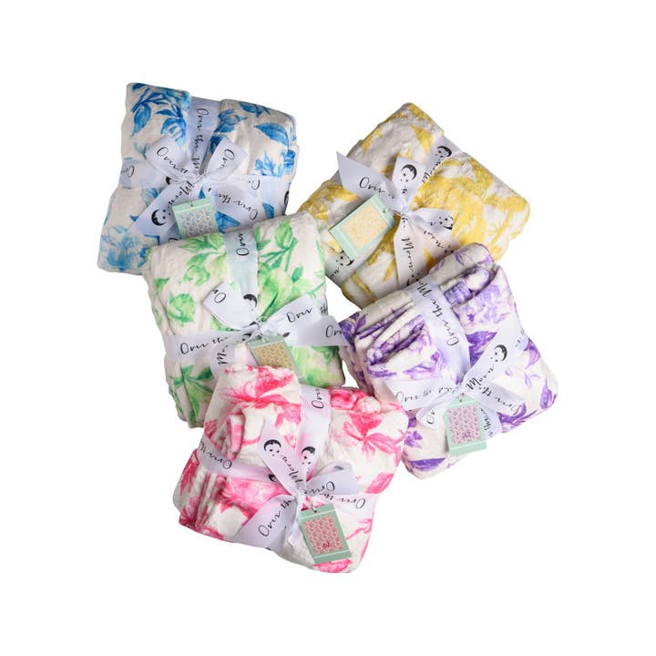 Over The Moon Greek - Wholesale Throw Blanket - Sorority Floral Minky Blanket22