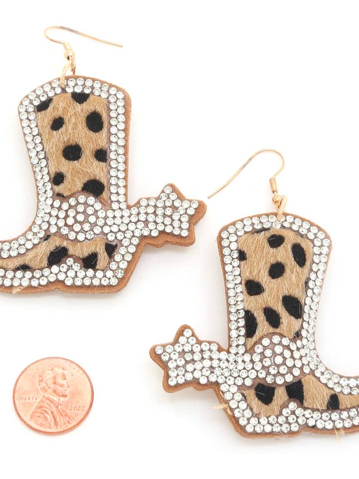 LEOPARDENSTIEFEL IM WESTERN-STIL, BAUMELND, OHRRING, ER444X-036 für den Großhandel von anbfashion