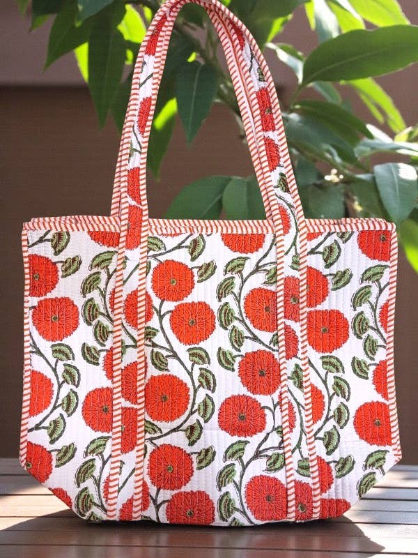 ETA 18/2 - Bolso Tote Estampado Floral Naranja Waylon para venta al por mayor de Nash Grey