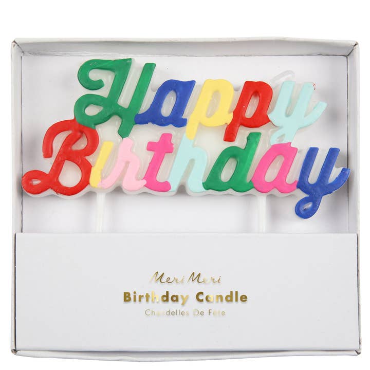 Meri Meri - Wholesale Cake Candle - Multicolour Happy Birthday Candle