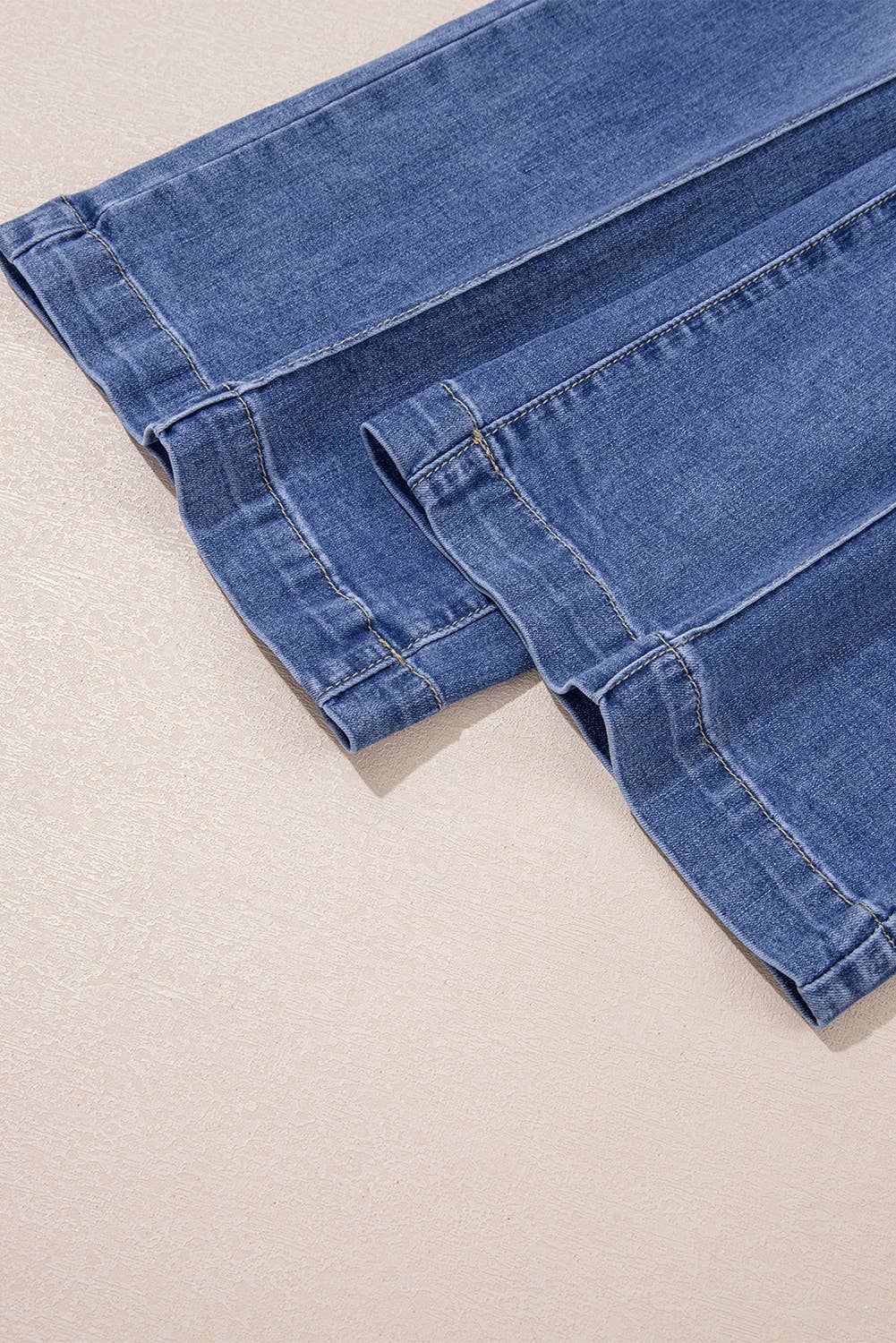 Blue Tailored Center Seam Detail Straight Loose High Rise Jeans for wholesale on Faire10