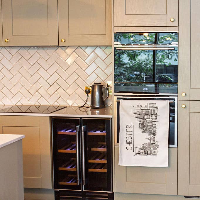 Chester Skyline Tea Towel for wholesale by Christopher Walster