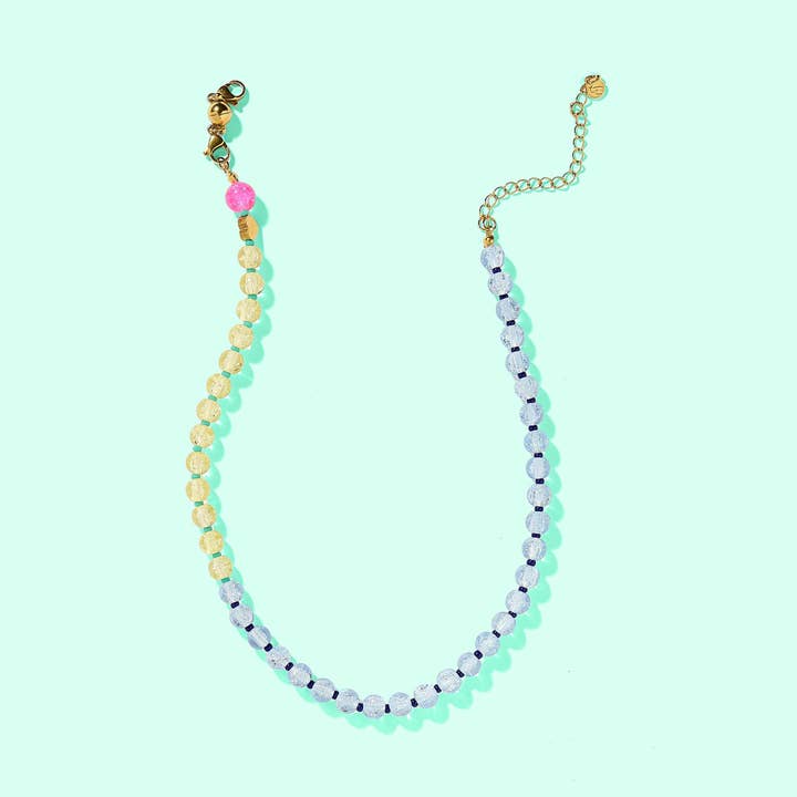 Collana con Perline - Blu + Verde - Piovoso per la vendita all'ingrosso da parte di Taylor Elliott Designs