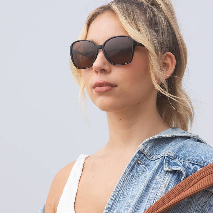 Blue Planet Eco-Eyewear - Wholesale Sunglasses - Women's - BP19841 - Althea - Onyx / Smoke Polarized1