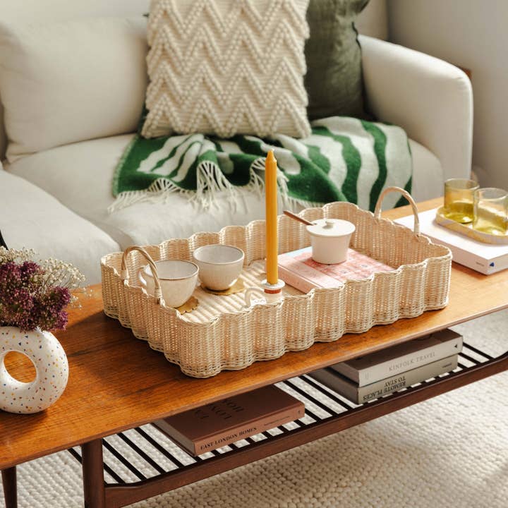 Hastshilp - Wholesale Decorative Tray - Big Wavy Tray (Natural)2