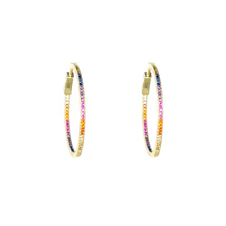 Créoles Rainbow CZ pour la vente par Songlines by Jewel