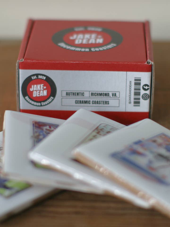 Buffalo Bills Coasters - Ceramic Tile Made from Cards for wholesale by Jake and Dean Uncommon Coasters