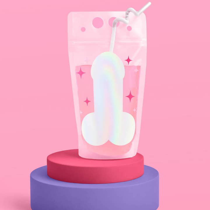 xo, Fetti - Vente Gobelets jetables - Sachets à boisson Naughty Penis Bachelorette, décorations de fête4