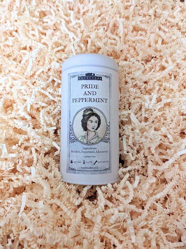 Novelteas LLC - Wholesale Loose Tea - Pride and Peppermint - Jane Austen Loose Tea Tin5