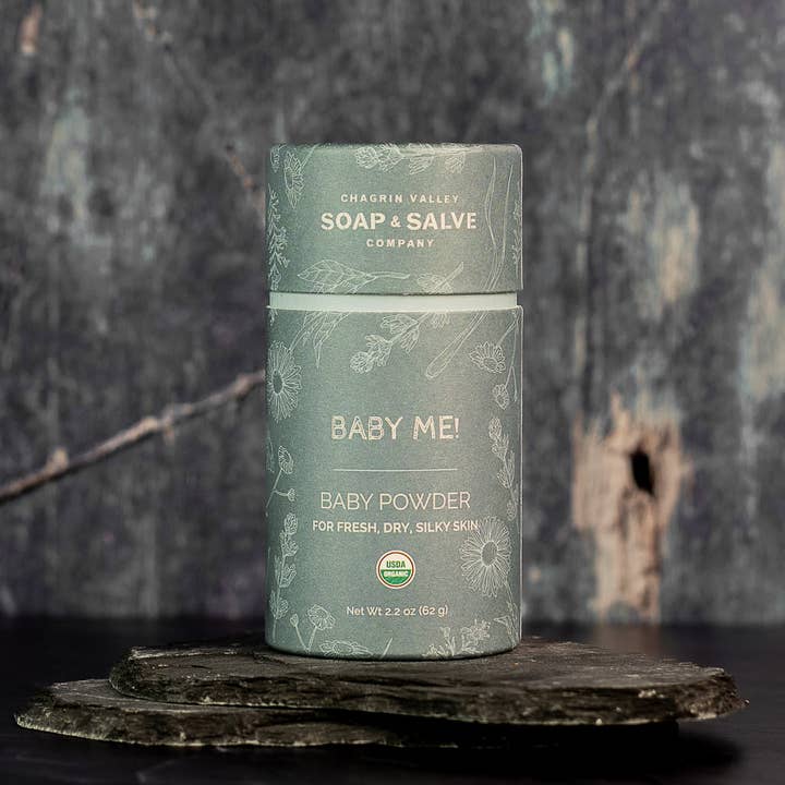 Body Powder: Baby Me! Unscented Baby Powder for wholesale by Chagrin Valley Soap