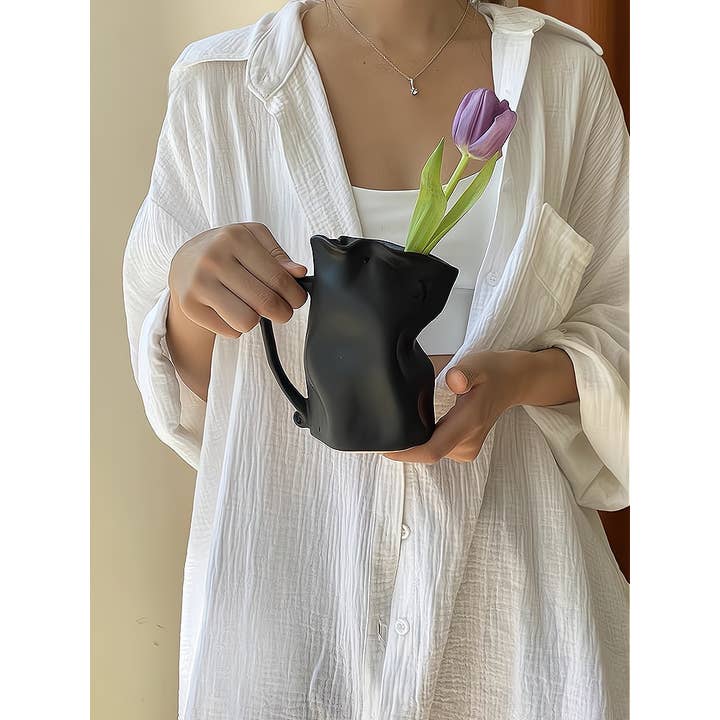 INSPECIAL HOME - Wholesale Vase - Handmade Ceramic Nordic Wrinkle Jug Pitch Vase Case Of 18