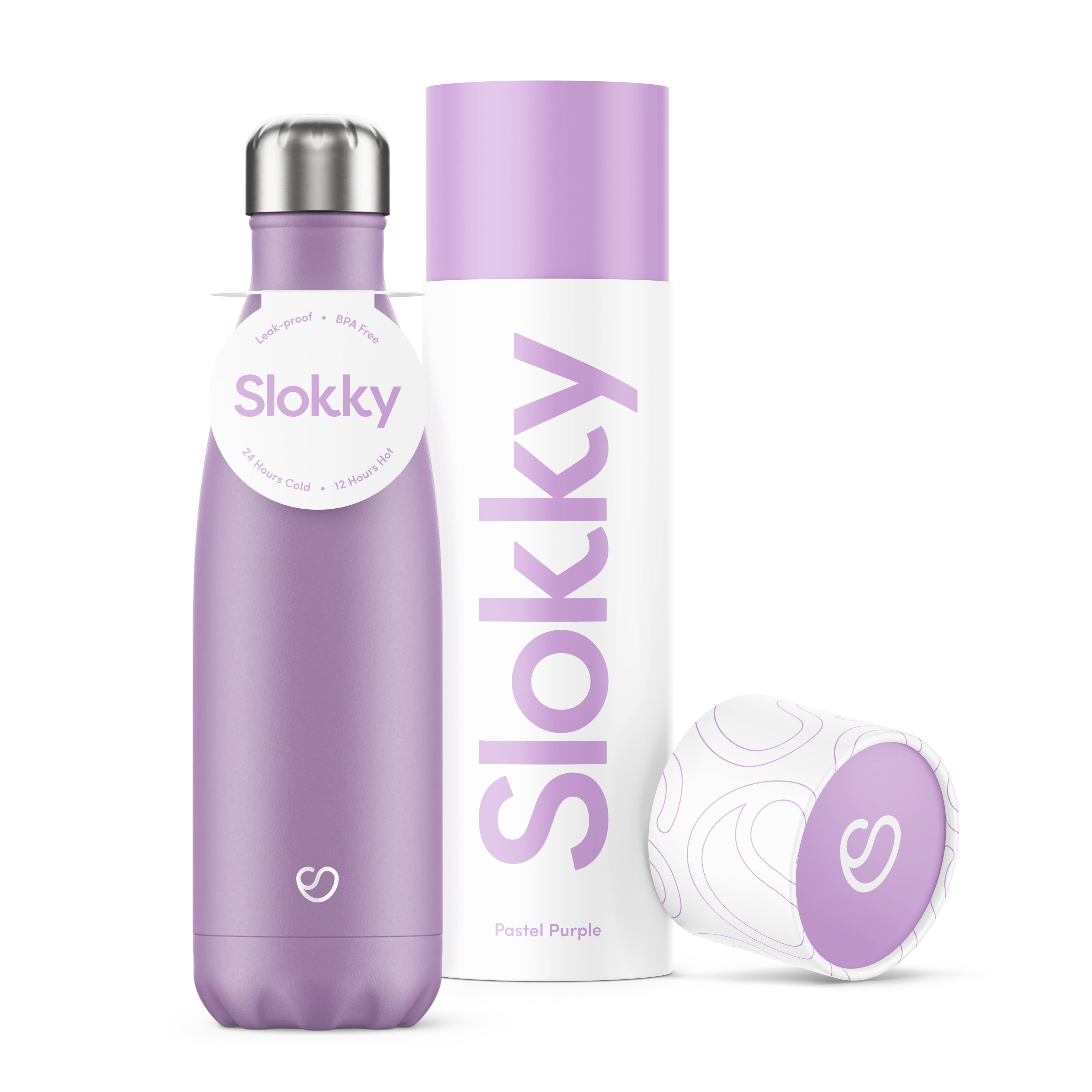 Slokky - Vente Bouteilles d'eau - Thermos & Gourde Violet Pastel - 500 ml4