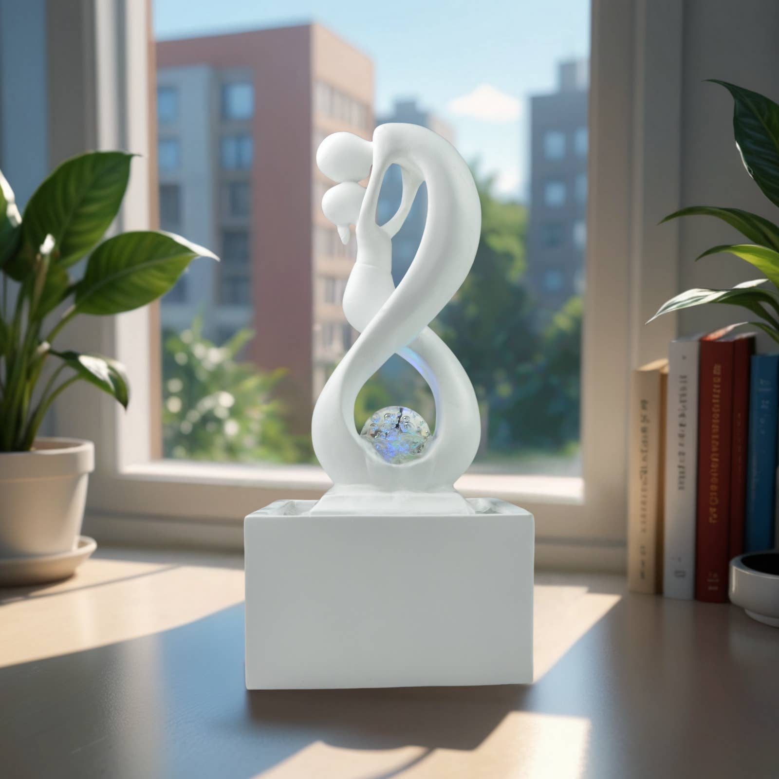 Zen'Arôme - Vente Décorations de table - Fontaine d'Intérieur Moderne Amor Blanc Idée Cadeau10