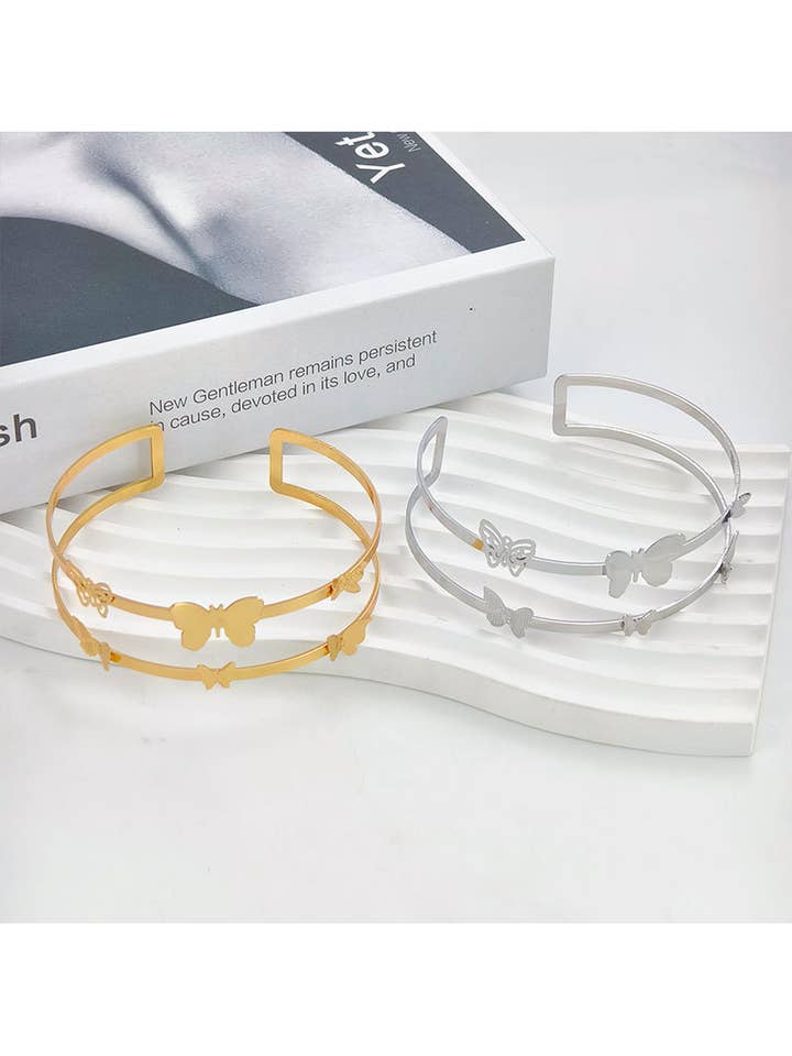 Schmetterling Doppelstrang Armreif für den Großhandel von Lyonlee