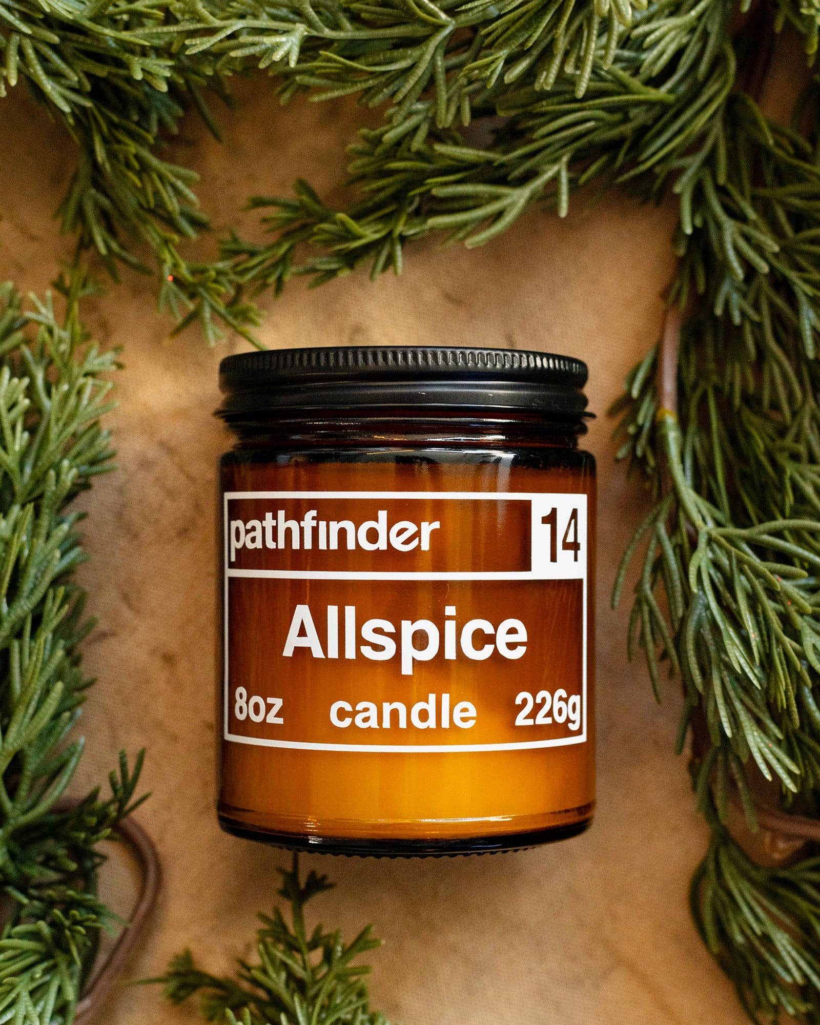 Pathfinder Goods - Wholesale Jar/Filled Candle - Allspice | 8oz Organic Soy Wax Candle