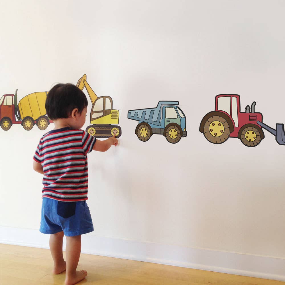 Simple Shapes - Wholesale Wall Decor - Kids & Baby - Construction Vehicle Wall Stickers0