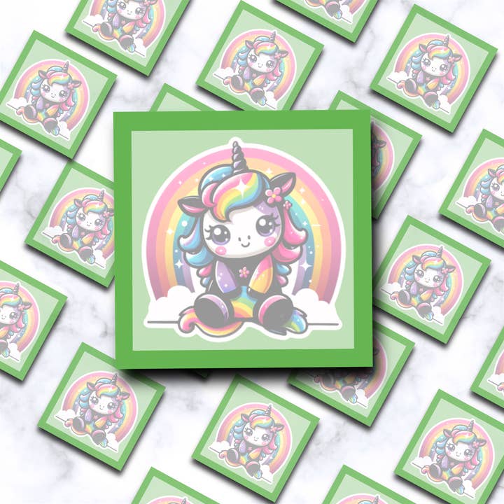 Happy Unicorn Post it notepad for wholesale by Misty Anthony Designs