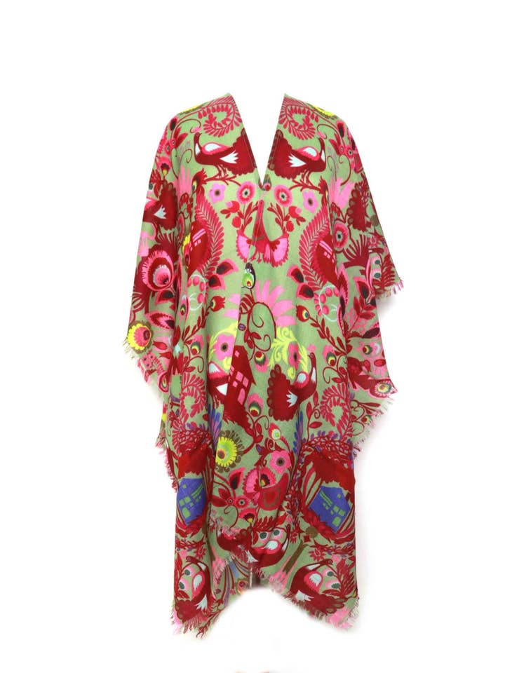 Abstract Merino Wool Travel Cape for wholesale by Namaskar Australia