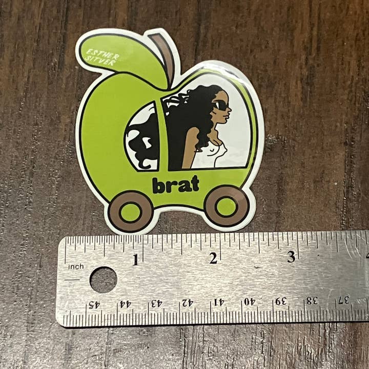 Esther Sketch - Wholesale Sticker - Charli XCX Brat Apple Sticker2