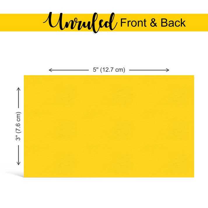 Three Leaf Products - Wholesale Notepad - Three Leaf 100 Ct. Index Cards Unruled, Canary (Pack of 40)1