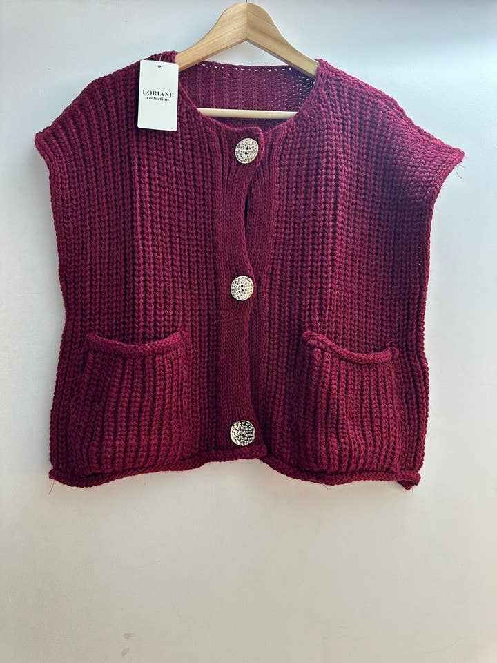 LORIANE - Wholesale Knit Sweater - Women's - 145B Knit vest/cardigan one size4