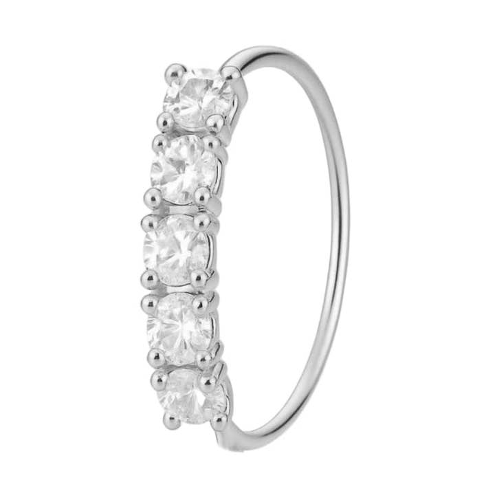 5 Steine Silber Nasenring für gepiercte und nicht gepiercte Nase für den Großhandel von Ava’s Accessory Box