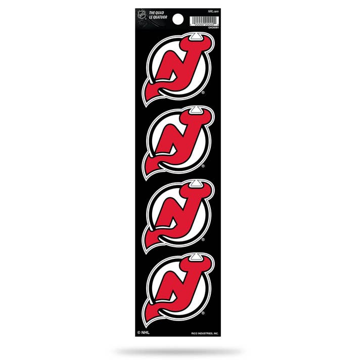 Rico Industries - Wholesale Car Decorative Charm - Unisex - NHL Hockey New Jersey Devils Quad Decal