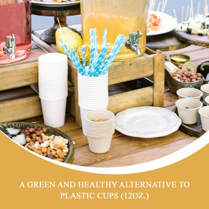 Three Leaf Products - Wholesale Disposable cup - Three Leaf 12 Oz. Paper Single Wall Cups, White 1000 Ct.4