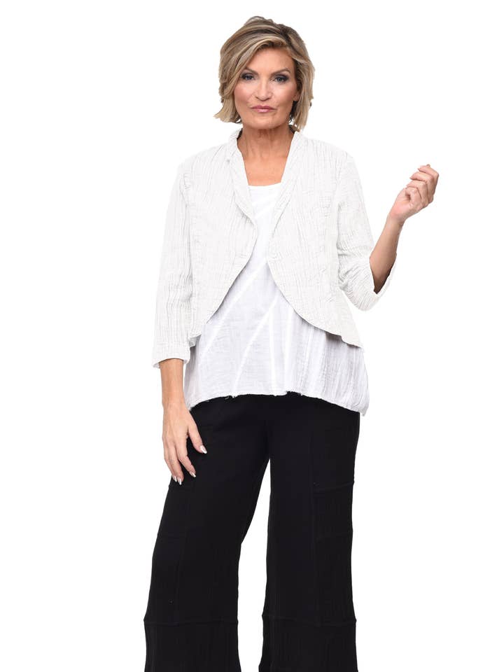 VCG102 Landon Jacket in White* for wholesale by Tulip Clothing