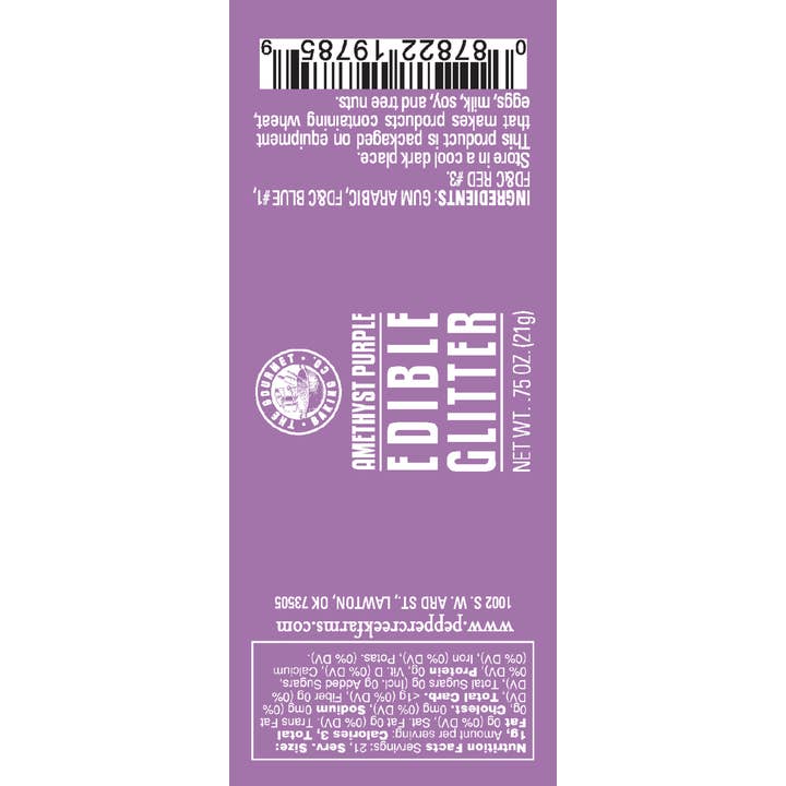Pepper Creek Farms – Großhandel Glitzer – Amethyst Lila essbarer Glitzer 0,75 Oz.