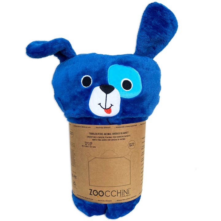 Toddler/Kids Animal Hooded Blanket Duffy the Dog for wholesale by ZOOCCHINI