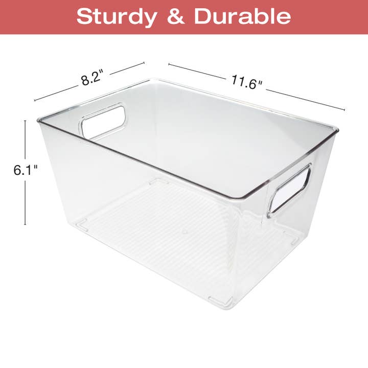 Transparent Excello 11.6x8.2x6.1 Rigid Plastic Clear Storage Bins, 10/pk for wholesale on Faire
