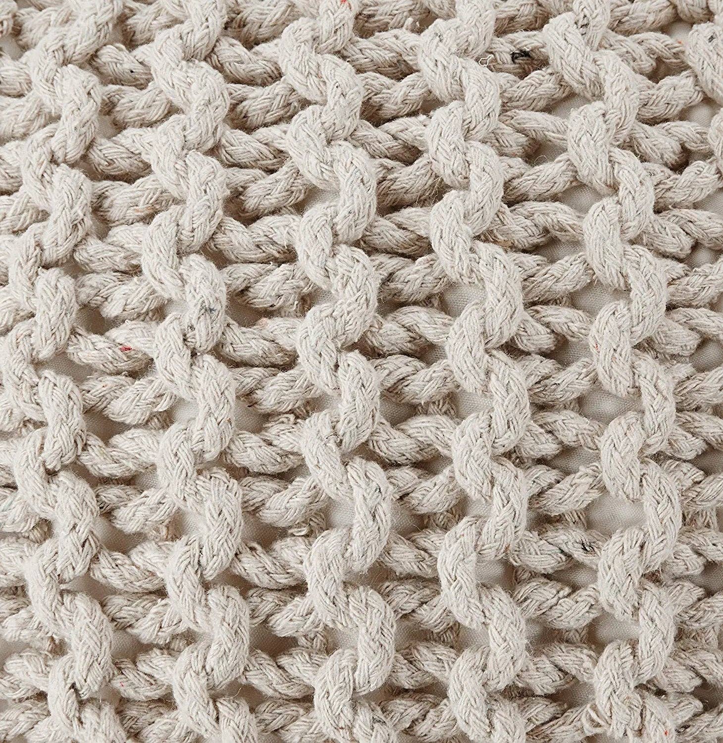 REDEARTH Round Pouf (19.5" x 19.5" x 14") - Ivory for wholesale on Faire9