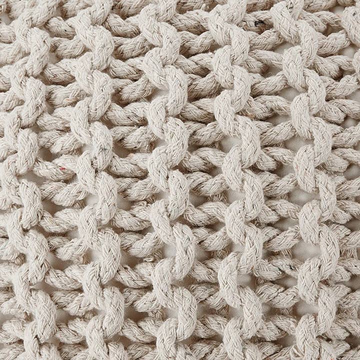 REDEARTH Round Pouf (19.5" x 19.5" x 14") - Ivory for wholesale on Faire9