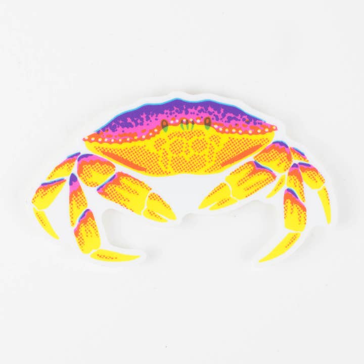 Pegatina: Cangrejo Dungeness Vibrante para venta al por mayor de Porchlight Press Letterpress