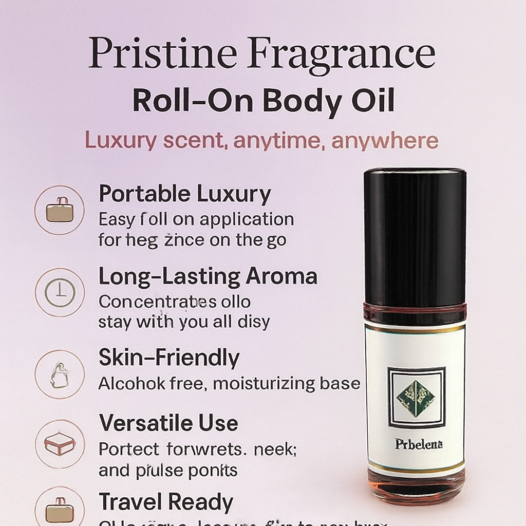 pristine fragrance - Wholesale Roll-On Fragrance - 1 oz. scented roll on body oil 64 pcs set with free display 12