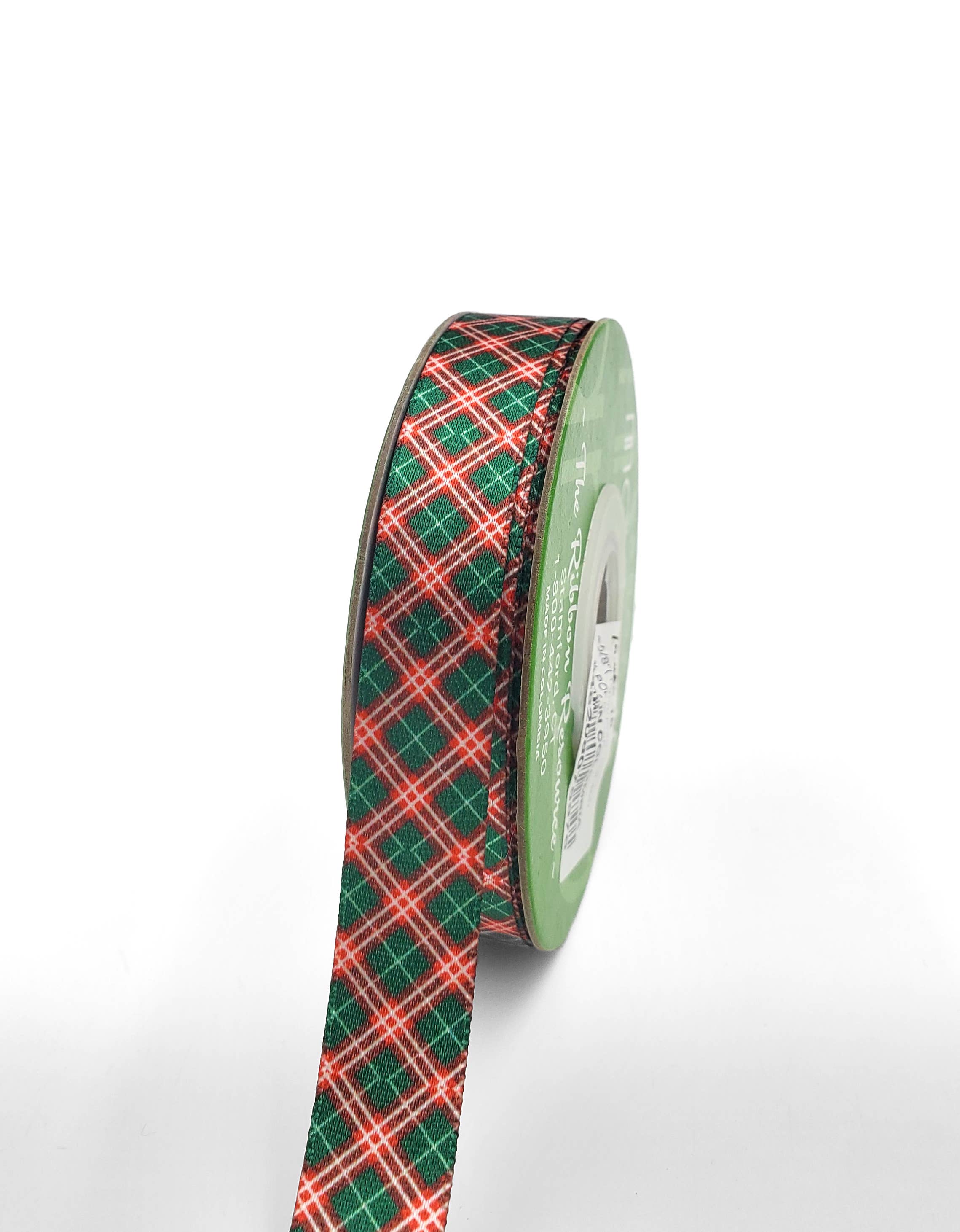 May Arts Ribbon - Wholesale Ribbon - Gift Wrapping - 5/8" Green/Red Scottish Checkered Printed Ribbon0