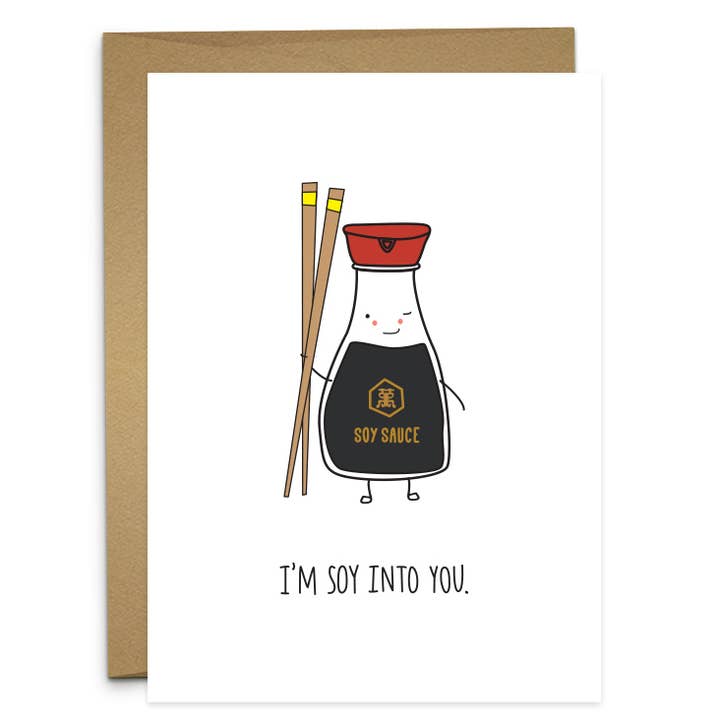 Soy Into You Greeting Card for wholesale by Humdrum Paper